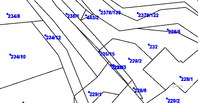 Parcela st. 235/15 v KÚ Chlum u Křemže, Katastrální mapa