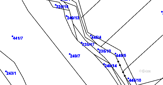 Parcela st. 235/17 v KÚ Chlum u Křemže, Katastrální mapa