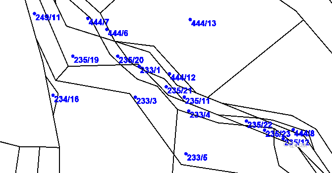 Parcela st. 235/21 v KÚ Chlum u Křemže, Katastrální mapa