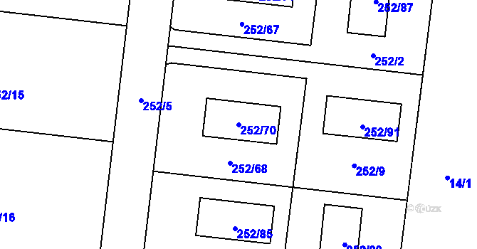 Parcela st. 252/70 v KÚ Chlum u Křemže, Katastrální mapa