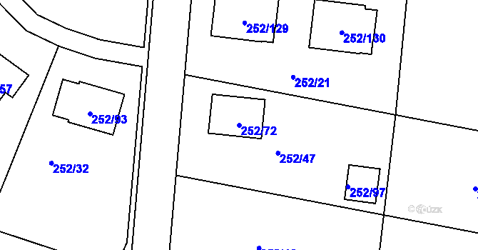 Parcela st. 252/72 v KÚ Chlum u Křemže, Katastrální mapa