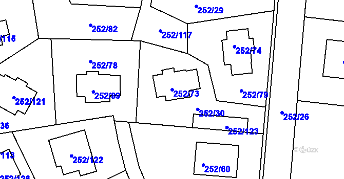 Parcela st. 252/73 v KÚ Chlum u Křemže, Katastrální mapa