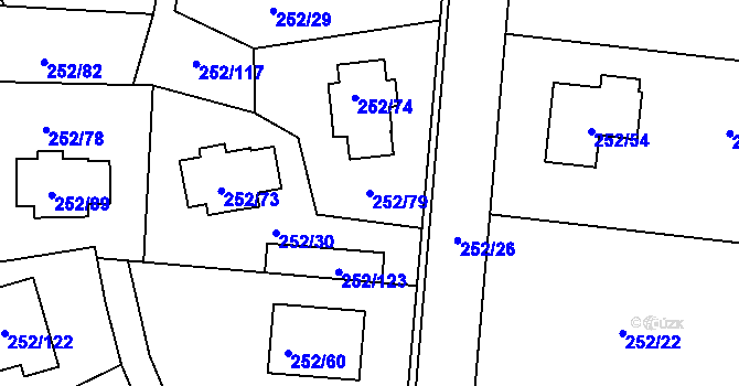 Parcela st. 252/79 v KÚ Chlum u Křemže, Katastrální mapa