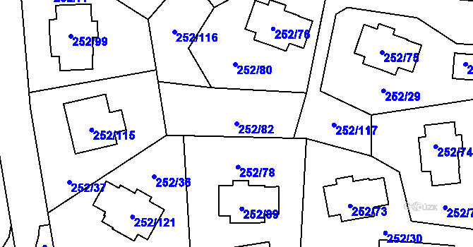 Parcela st. 252/82 v KÚ Chlum u Křemže, Katastrální mapa