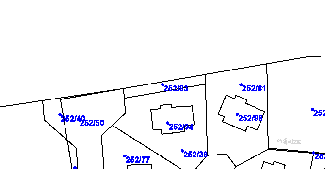 Parcela st. 252/83 v KÚ Chlum u Křemže, Katastrální mapa
