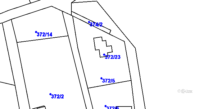 Parcela st. 372/23 v KÚ Chlum u Křemže, Katastrální mapa