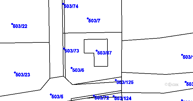 Parcela st. 503/87 v KÚ Chlum u Křemže, Katastrální mapa
