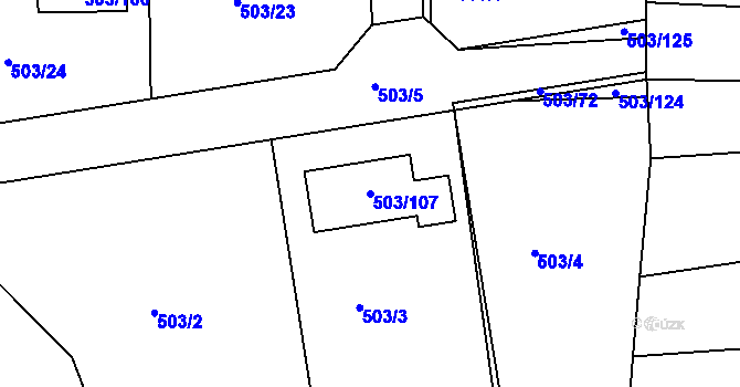 Parcela st. 503/107 v KÚ Chlum u Křemže, Katastrální mapa