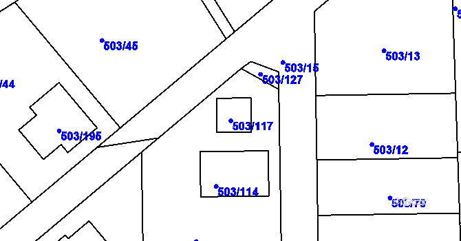 Parcela st. 503/117 v KÚ Chlum u Křemže, Katastrální mapa