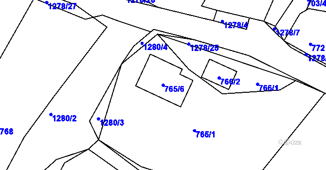 Parcela st. 765/6 v KÚ Chlum u Křemže, Katastrální mapa