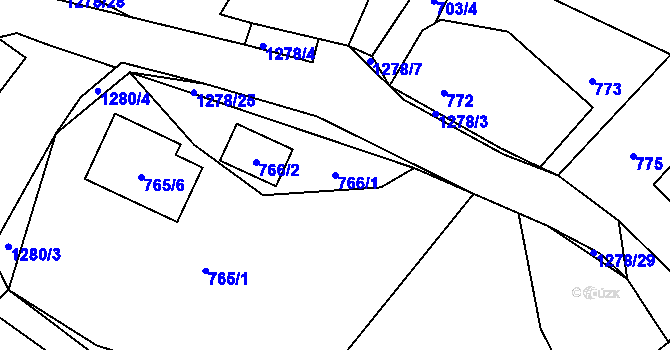 Parcela st. 766/1 v KÚ Chlum u Křemže, Katastrální mapa