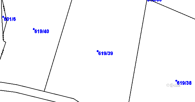 Parcela st. 619/39 v KÚ Chlum u Křemže, Katastrální mapa