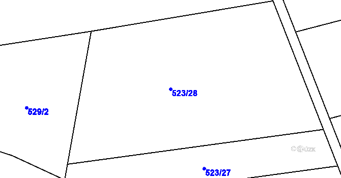 Parcela st. 523/28 v KÚ Chlum u Křemže, Katastrální mapa