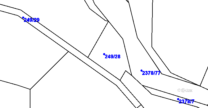 Parcela st. 249/28 v KÚ Chlum u Křemže, Katastrální mapa