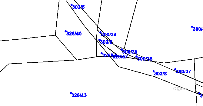Parcela st. 326/56 v KÚ Chlum u Křemže, Katastrální mapa