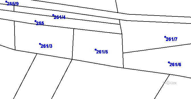 Parcela st. 261/5 v KÚ Chlum u Křemže, Katastrální mapa