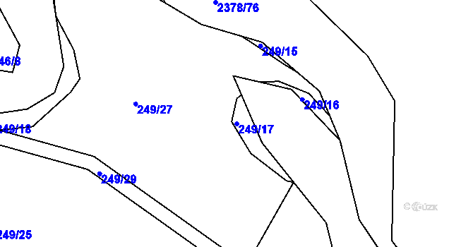 Parcela st. 249/17 v KÚ Chlum u Křemže, Katastrální mapa