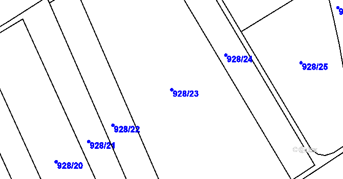 Parcela st. 928/23 v KÚ Chlum u Křemže, Katastrální mapa