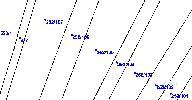 Parcela st. 252/105 v KÚ Chlum u Křemže, Katastrální mapa
