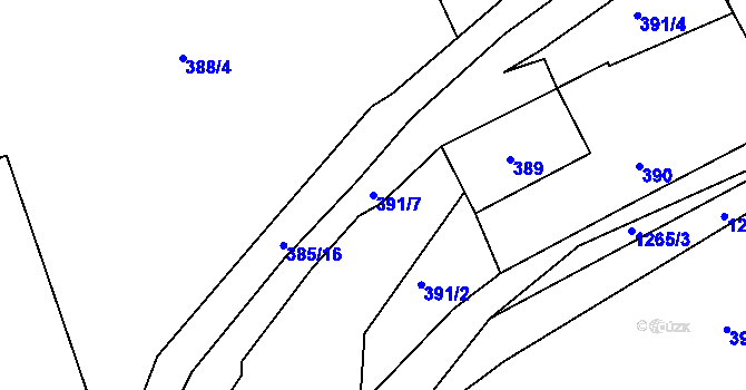 Parcela st. 391/7 v KÚ Chlum u Křemže, Katastrální mapa