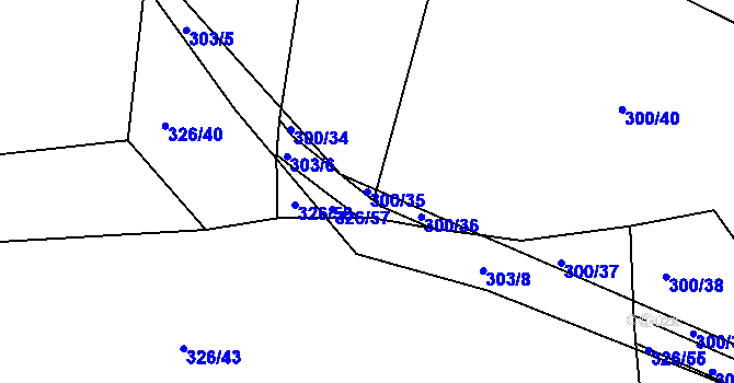 Parcela st. 300/35 v KÚ Chlum u Křemže, Katastrální mapa
