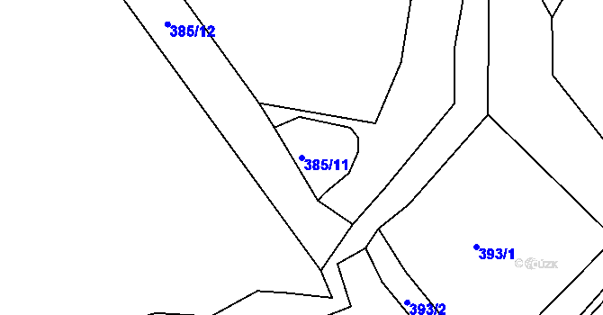 Parcela st. 385/11 v KÚ Chlum u Křemže, Katastrální mapa