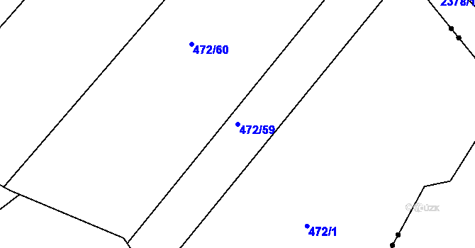 Parcela st. 472/59 v KÚ Chlum u Křemže, Katastrální mapa