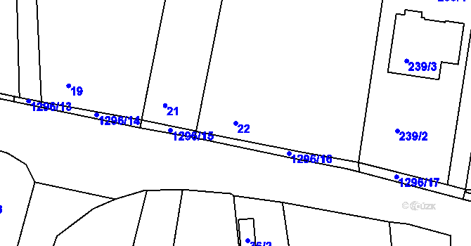 Parcela st. 22 v KÚ Chlum u Křemže, Katastrální mapa