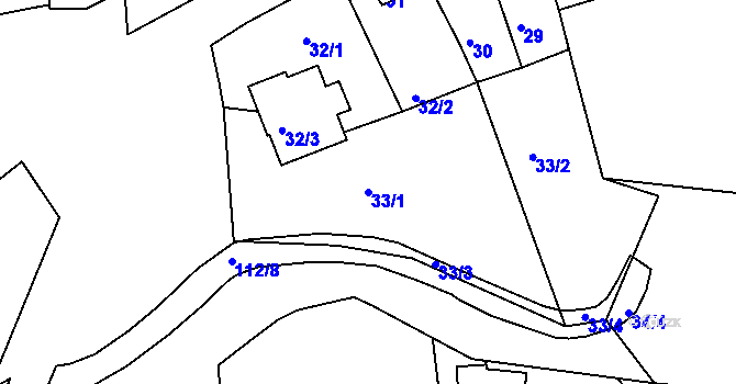 Parcela st. 33/1 v KÚ Chlum u Křemže, Katastrální mapa