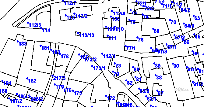 Parcela st. 112/1 v KÚ Chlum u Křemže, Katastrální mapa