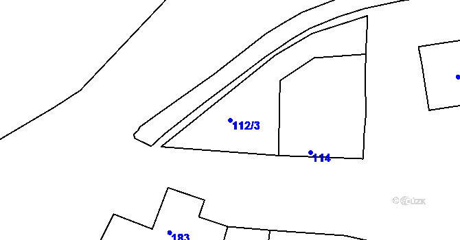 Parcela st. 112/3 v KÚ Chlum u Křemže, Katastrální mapa