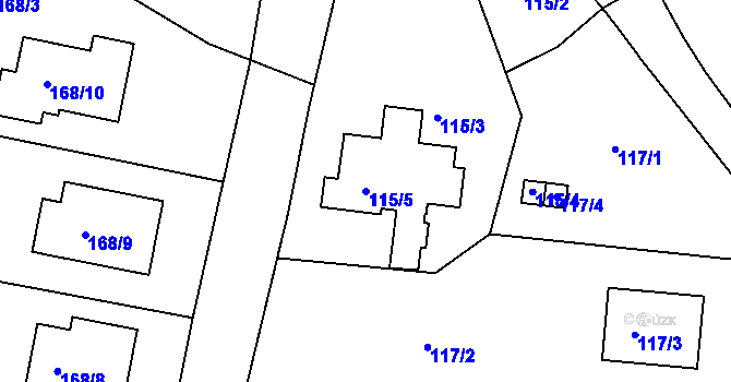 Parcela st. 115/5 v KÚ Chlum u Křemže, Katastrální mapa