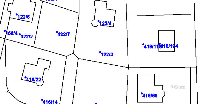 Parcela st. 122/3 v KÚ Chlum u Křemže, Katastrální mapa