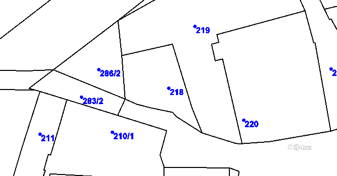 Parcela st. 218 v KÚ Chlum u Křemže, Katastrální mapa