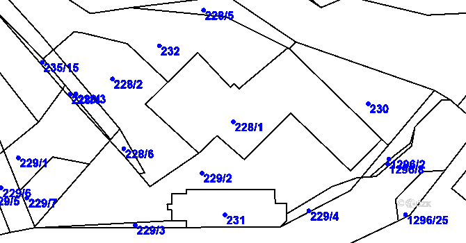 Parcela st. 228/1 v KÚ Chlum u Křemže, Katastrální mapa