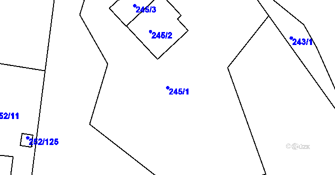 Parcela st. 245/1 v KÚ Chlum u Křemže, Katastrální mapa