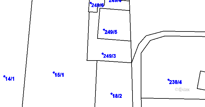 Parcela st. 249/3 v KÚ Chlum u Křemže, Katastrální mapa