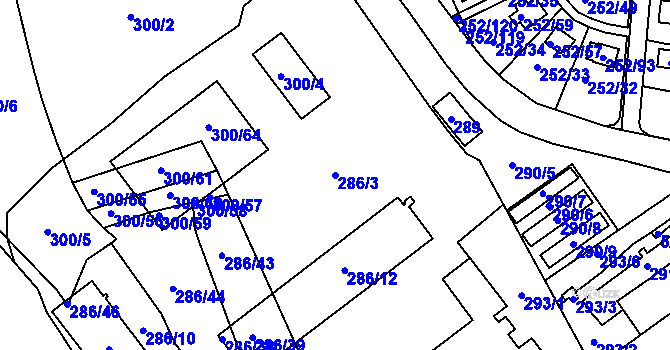 Parcela st. 286/3 v KÚ Chlum u Křemže, Katastrální mapa