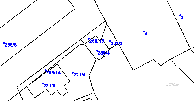 Parcela st. 286/4 v KÚ Chlum u Křemže, Katastrální mapa