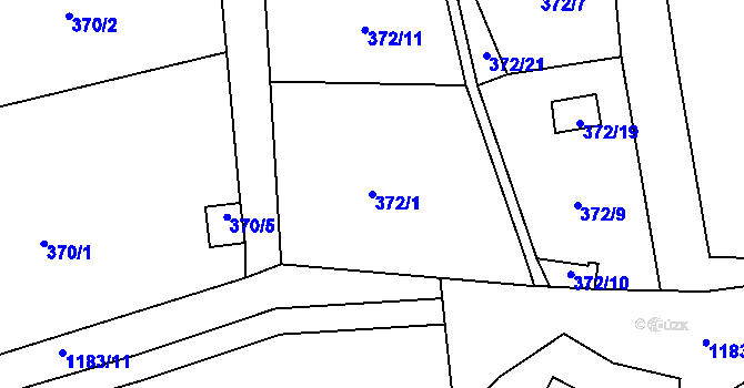 Parcela st. 372/1 v KÚ Chlum u Křemže, Katastrální mapa