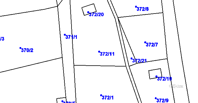 Parcela st. 372/11 v KÚ Chlum u Křemže, Katastrální mapa