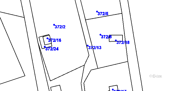 Parcela st. 372/13 v KÚ Chlum u Křemže, Katastrální mapa