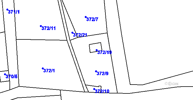 Parcela st. 372/19 v KÚ Chlum u Křemže, Katastrální mapa