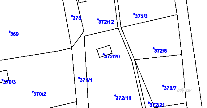 Parcela st. 372/20 v KÚ Chlum u Křemže, Katastrální mapa
