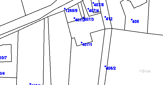 Parcela st. 407/1 v KÚ Chlum u Křemže, Katastrální mapa