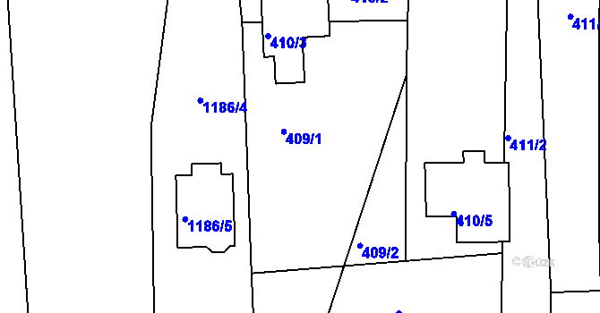 Parcela st. 409 v KÚ Chlum u Křemže, Katastrální mapa