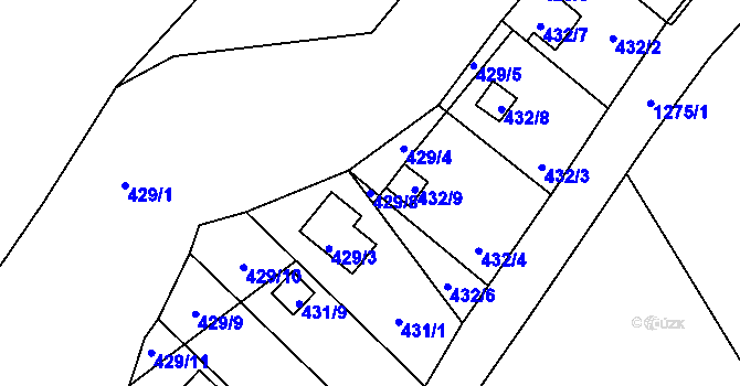 Parcela st. 429/8 v KÚ Chlum u Křemže, Katastrální mapa