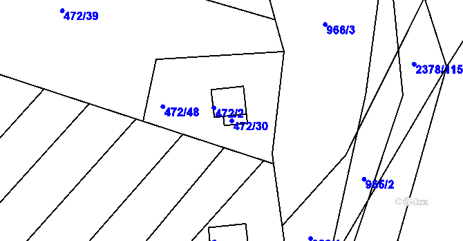 Parcela st. 472/30 v KÚ Chlum u Křemže, Katastrální mapa