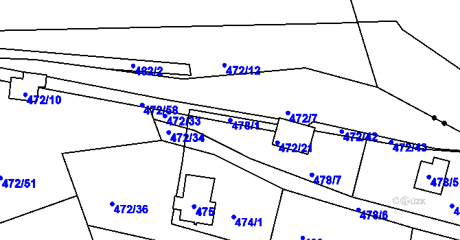 Parcela st. 478/1 v KÚ Chlum u Křemže, Katastrální mapa