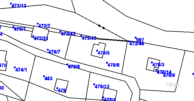 Parcela st. 478/5 v KÚ Chlum u Křemže, Katastrální mapa